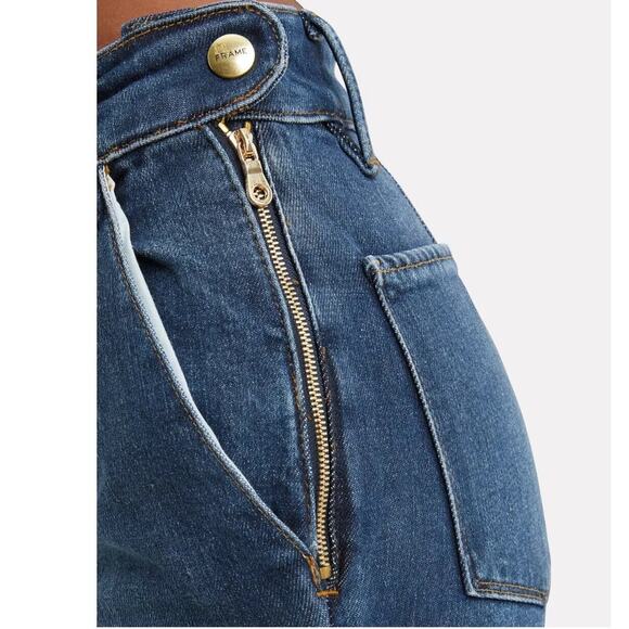 FRAME Flounce Side Zip Jeans Size 32 Delavan Wash - Picture 4 of 9